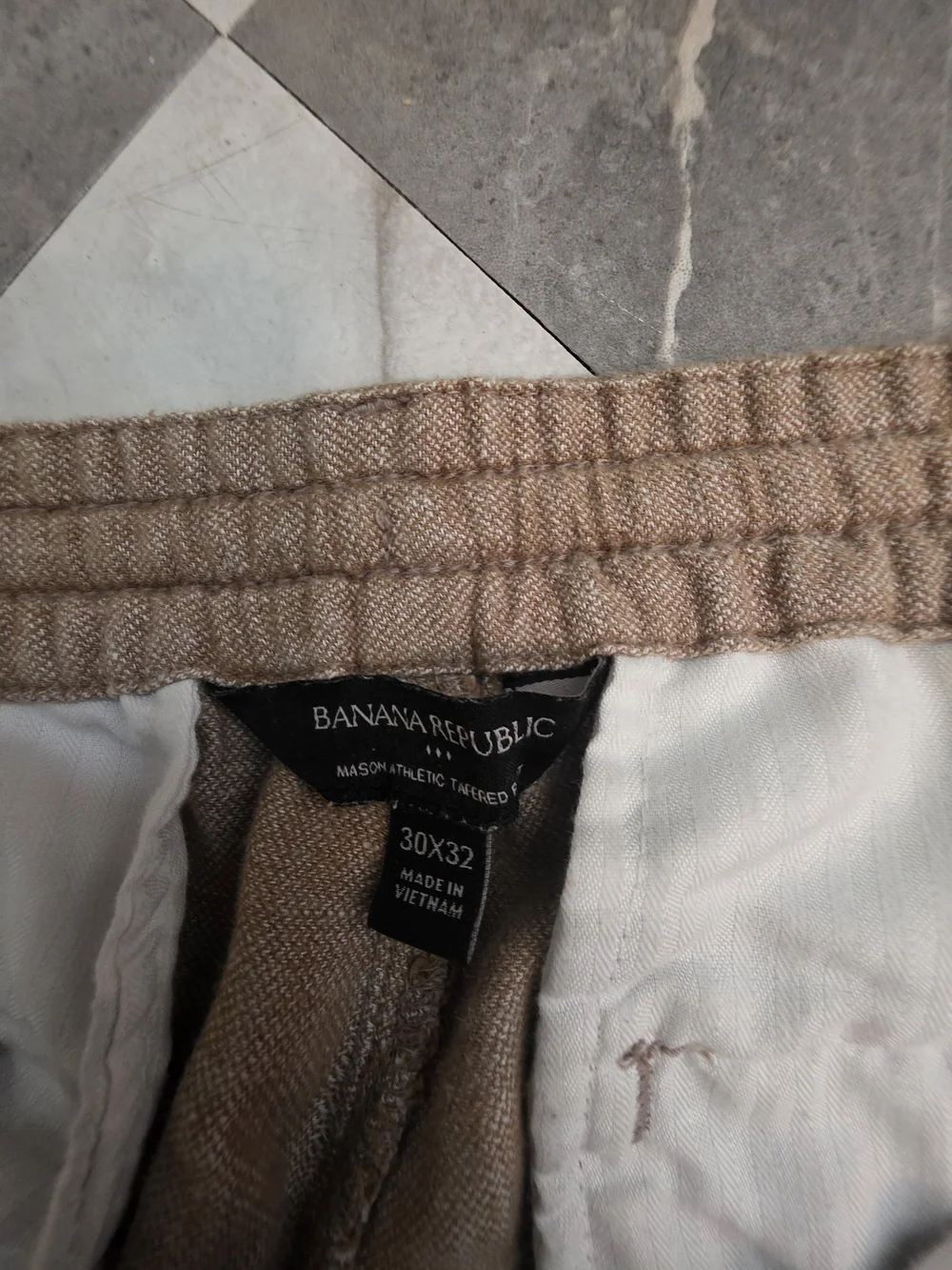 Banana Republic Mason Athletic Tapered Linen Blend Drawstring Pants Men's 30x32